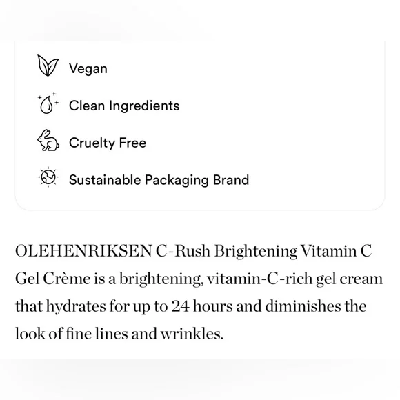OleHenriksen C-Rush Brightening Vitamin C Gel Creme Mini 🍊 NEW - Picture 4 of 6